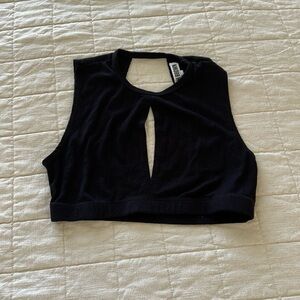 Joah Brown Ribbed Cropped Tank